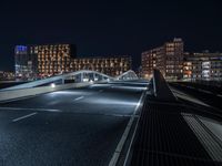 Night Cityscape in Holland with Modern Architecture and Bridge