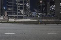 Night Cityscape with Modern Architecture and Skyscrapers