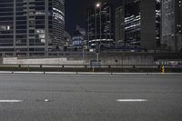 Night Cityscape with Modern Architecture and Skyscrapers