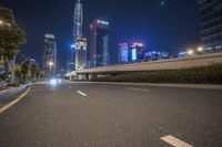Night Cityscape: Neon Lights and Skyscrapers