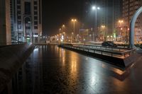 Night Cityscape Reflection in Metropolitan 001