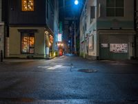 this is a shot of a restaurant at night with no one in it as if it is coming to the door