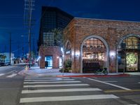 Night in Los Angeles Arts District: City Lights and Asphalt Roads