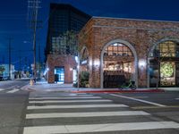 Night in Los Angeles Arts District: City Lights and Asphalt Roads