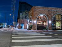 Night in Los Angeles Arts District: City Lights and Asphalt Roads