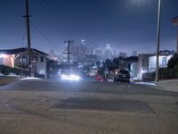Nighttime Road View in Los Angeles