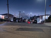 Nighttime Road View in Los Angeles