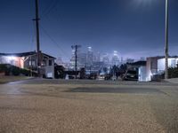 Nighttime Road View in Los Angeles