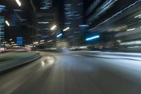 Night Scene of Chicago, Illinois with Modern Architecture