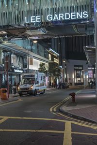 Night Scene in Downtown Hong Kong