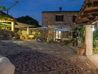 Night Scene: European Rural Landscape under Artificial Light