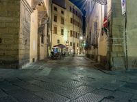 Night Scene of Florence, Italy with Straight Road