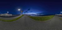 the 360 - panorama of a night shot of the highway from the bottom of this one