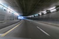 Night Shot of Straight Road in Los Angeles