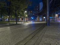 Night Time View of Berlin Cityscape with Buildings