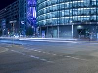 Night Time City Lights in Berlin Downtown