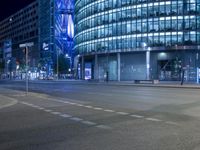 Night Time City Lights in Berlin Downtown