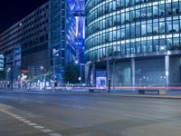 Night Time City Lights in Berlin Downtown