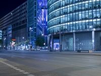 Night Time City Lights in Berlin Downtown