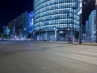 Night Time City Lights in Berlin Downtown