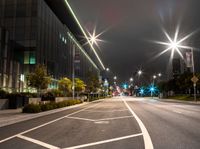 Night Urban Cityscape in Long Beach, California