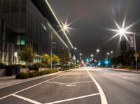 Night Urban Cityscape in Long Beach, California