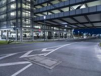 Night View of Modern Architecture in Berlin, Germany