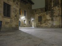 Night view of Barcelona architecture