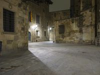 Night view of Barcelona architecture