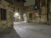 Night view of Barcelona architecture