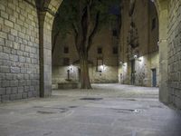 Night view of Barcelona's historic architecture