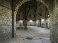 Night view of Barcelona's historic architecture