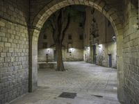 Night view of Barcelona's historic architecture