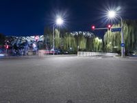 Night view of Beijing city with illuminated Bird's Nest stadium