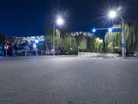 Night view of Beijing city with illuminated Bird's Nest stadium