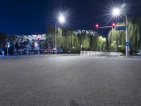 Night view of Beijing city with illuminated Bird's Nest stadium