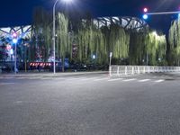 Night view of Beijing city with illuminated Bird's Nest stadium