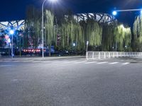 Night view of Beijing city with illuminated Bird's Nest stadium