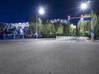 Night view of Beijing city with illuminated Bird's Nest stadium