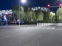 Night view of Beijing city with illuminated Bird's Nest stadium