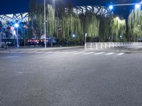 Night view of Beijing city with illuminated Bird's Nest stadium