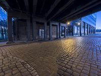 Night View of Berlin Cityscape with Bridge and Street Lights