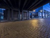 Night View of Berlin Cityscape with Bridge and Street Lights