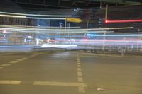 Night View of Berlin Cityscape with Bridge and Tram