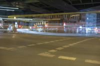 Night View of Berlin Cityscape with Bridge and Tram