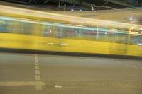 Night View of Berlin Cityscape with Bridge and Tram