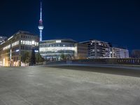 Night View of Modern Architecture in Berlin, Germany