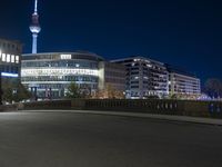 Night View of Modern Architecture in Berlin, Germany