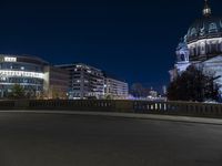 Night View of Modern Architecture in Berlin, Germany