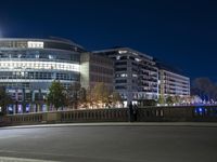 Night View of Modern Architecture in Berlin, Germany